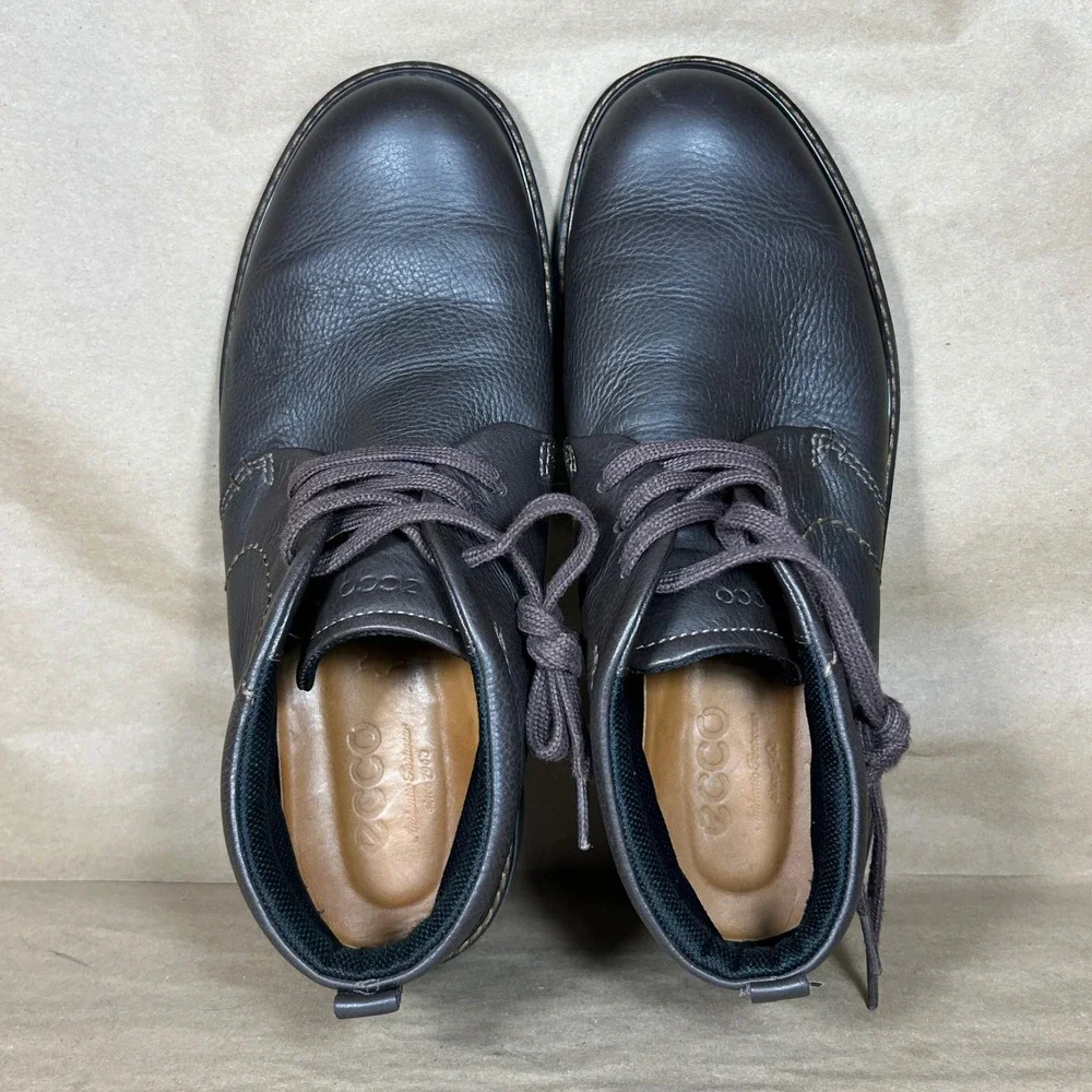 ECCO GORE-TEX Waterproof Chukka Boots Mens Size 9(42)-Brown Leather Ankle Boots